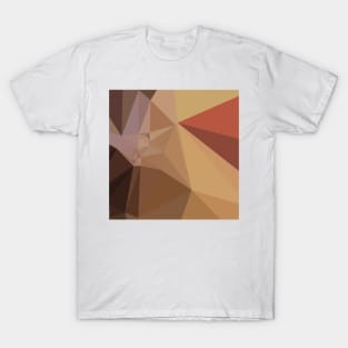 Antique Brass Brown Abstract Low Polygon Background T-Shirt